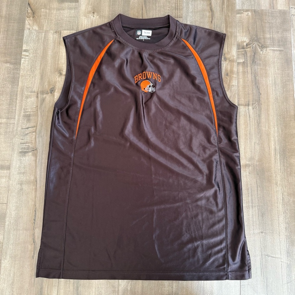 Cleveland Browns Tank Top Sleeveless Men Large‎ NFL Shiny Basketball Jersey Y2K